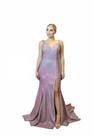 Vestido de Festa Dkreling Longo Metalizado Rosa Tamanho M