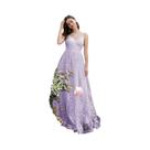 Vestido De Festa Elegante Com Decote V Costas Nuas E Bordado Em Tule Para Madrinhas
