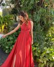 Vestido de festa, formatura, casamento, laranja