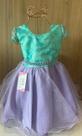 Vestido de Festa Infantil Luxo Princesa Sereia Lilás e Verde Busto Rendado