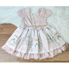 Vestido de Festa Infantil Temático Circo Salmão Luxo