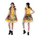 Vestido de Festa Junina Infantil Amarelo Fantasia De São João Caipirinha Arraiá