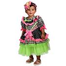 Vestido de festa Junina Infantil Xadrez e Neon Papilloo