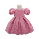 Vestido De Festa Para Bebê Princesa Com Laço Grande Para 1º Aniversário, Casamento, Batizado E