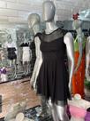 Vestido de Festa - Preto com Glitter Dourado - Tamanho M