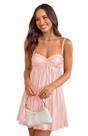 Vestido de festa YMSHA Short Satin Sweetheart para mulheres rosa