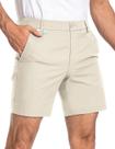 Vestido de golfe masculino Moosehill, shorts casuais, 7", 10", de secagem rápida, elástico, antirrugas, frontal, com 4 bolsos para trabalho, chino híbrido (7" caqui aveia, 36)
