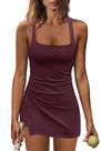Vestido de golfe Niovien Niovien para mulheres atlético roxo vermelho