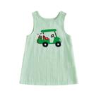 Vestido de golfe para menina xkwyshop Carrinho de golfe listrado bordado