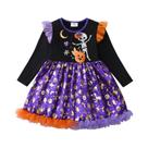 Vestido de Halloween Infantil para Meninas - Fantasia de Abóbora, Bruxa, Morcego ou Princesa