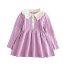 Vestido De Inverno Tricotado Para Meninas Com Mangas Longas E Renda, Suéter De Lã Princesa, Roupas