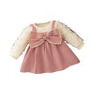 Vestido De Laço Para Bebê Menina Estilo Coreano Primavera Outono Vestido De Manga Longa 6-24 Meses Vestido De Laço Para Bebê Menina Estilo Coreano Primavera Outono Vestido De Manga Longa 6-24 Meses
