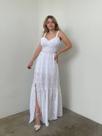 Vestido de Lese com Decote de Coração e Fenda Lateral Lilian