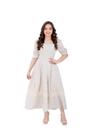 Vestido de Linho MaxMidi Gode Elegante Festa Moda Evangelica