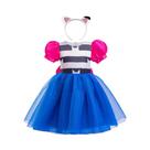 Vestido De Malha Com Estampa De Gato Para Meninas, Conjunto De Fantasia Com Faixa De Cabelo 2PCS Vestido De Malha Com Estampa De Gato Para Meninas, Conjunto De Fantasia Com Faixa De Cabelo 2PCS