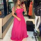 Vestido de malha cor única tamanho único P ao GG