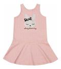 Vestido de Malha Xadrez Rosa Infantil Menina Ever.be Vestido de Malha Xadrez Rosa Infantil Menina Ever.be