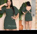 Vestido de manga com amarrado atrás