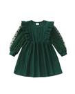 Vestido de manga comprida Sweetabby Toddler verde de 4 a 5 anos
