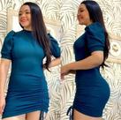 Vestido de Manga Princesa com detalhe de amarração Vestido de Manga Princesa com detalhe de amarração