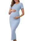 Vestido de maternidade MARI GABRIEL Bodycon Midi Ruched Ribbed