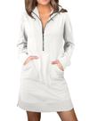 Vestido de moletom AlvaQ Winter Casual 2024 Feminino branco
