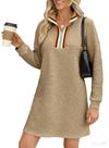 Vestido de moletom BLENCOT Fall Spring Colorblock Khaki para mulheres