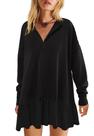 Vestido de moletom LAMISSCHE Oversize de manga comprida com decote em V feminino Vestido de moletom LAMISSCHE Oversize de manga comprida com decote em V feminino