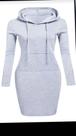 Vestido de Moletom Slim Com Capuz