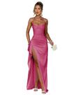 Vestido de noite GDJDIFK Mermaid Satin Rose Pink para mulheres