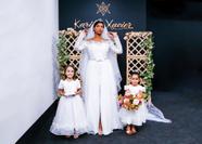 Vestido de Noiva 2 em 1 (cerimônia e festa) bucol e cetim
