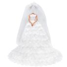 Vestido de noiva E-TING Princess Gown com véu para bonecas de 11,5 polegadas