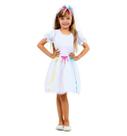 Vestido de Noiva Infantil Festa Junina Com Véu