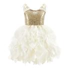 Vestido de noiva Suppromo Ivory Sequin Tutu para meninas de 5 a 6 anos
