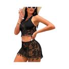 Vestido De Praia Sexy Em Rede Para Mulheres, Transparente Com Franjas, Bodycon, 2 Peças