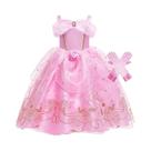 Vestido De Princesa Aurora Rosa Com Estampa Floral De Rosas, Fantasia Cosplay Da Bela Adormecida