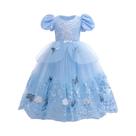 Vestido De Princesa Azul Borboleta Para Meninas, Elegante Vestido De Festa Cinderela Para O Verão