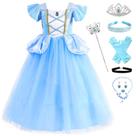 Vestido de princesa azul Fengligoo para meninas de 5 a 6 anos Vestido de princesa azul Fengligoo para meninas de 5 a 6 anos