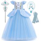 Vestido de Princesa Cinderela Disney para Meninas - Fantasia para Festa, Halloween ou Aniversário