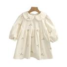Vestido De Princesa Com Bordado Floral Para Meninas, Manga Longa, Estilo Retro Francês Para