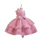 Vestido De Princesa Com Laço De Lantejoulas E Gola Irregular Para Meninas, Ideal Para Festas De
