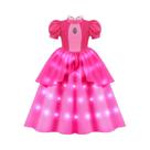 Vestido De Princesa Com Luzes LED Para Meninas 2025, Fantasia De Festa Noturna Elsa Anna, Vestido