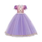 Vestido De Princesa Com Manga De Lantejoulas Para Meninas, Vestido De Festa Fluffy De Malha Para