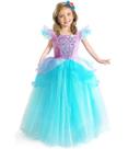 Vestido de princesa CQDY Ariel Little Mermaid para meninas de Halloween