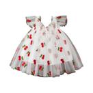 Vestido De Princesa De Verão Para Menina Com Bordado De Flores E Tule, Manga Flutuante, Roupas Para