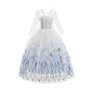 Vestido De Princesa Elsa Da Disney Para Meninas, Vestido Branco De Renda Com Mangas Longas, Conjunto