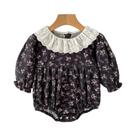 Vestido De Princesa Em Algodão Com Renda E Flores Pretas Para Bebês Meninas, Conjunto Combinando