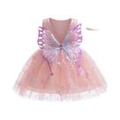Vestido De Princesa Em Tule Com Borboletas Para Meninas, Vestido De Festa Sem Mangas Para Crianças,