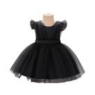 Vestido De Princesa Em Tule Rosa Para Bebês Meninas, Elegante Com Rendas E Laço Para Festa De