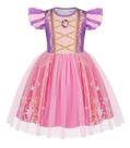 Vestido de princesa HenzWorld Purple Sequin Tule tamanho 5-6 anos